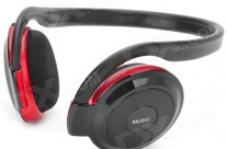 SH-S2 Stereo Headset auricular con FM + TF Card Slot – Negro + Rojo