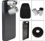 Double- objet cellulaire cas auxiliaires 60x mini microscope portée spécialisés pour iphone 5/5s téléphone mobile