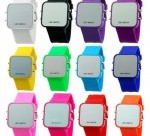 Reloj Pulsera De Silicona Unisex Digital LED Modelo ESPEJO Colores Vivos